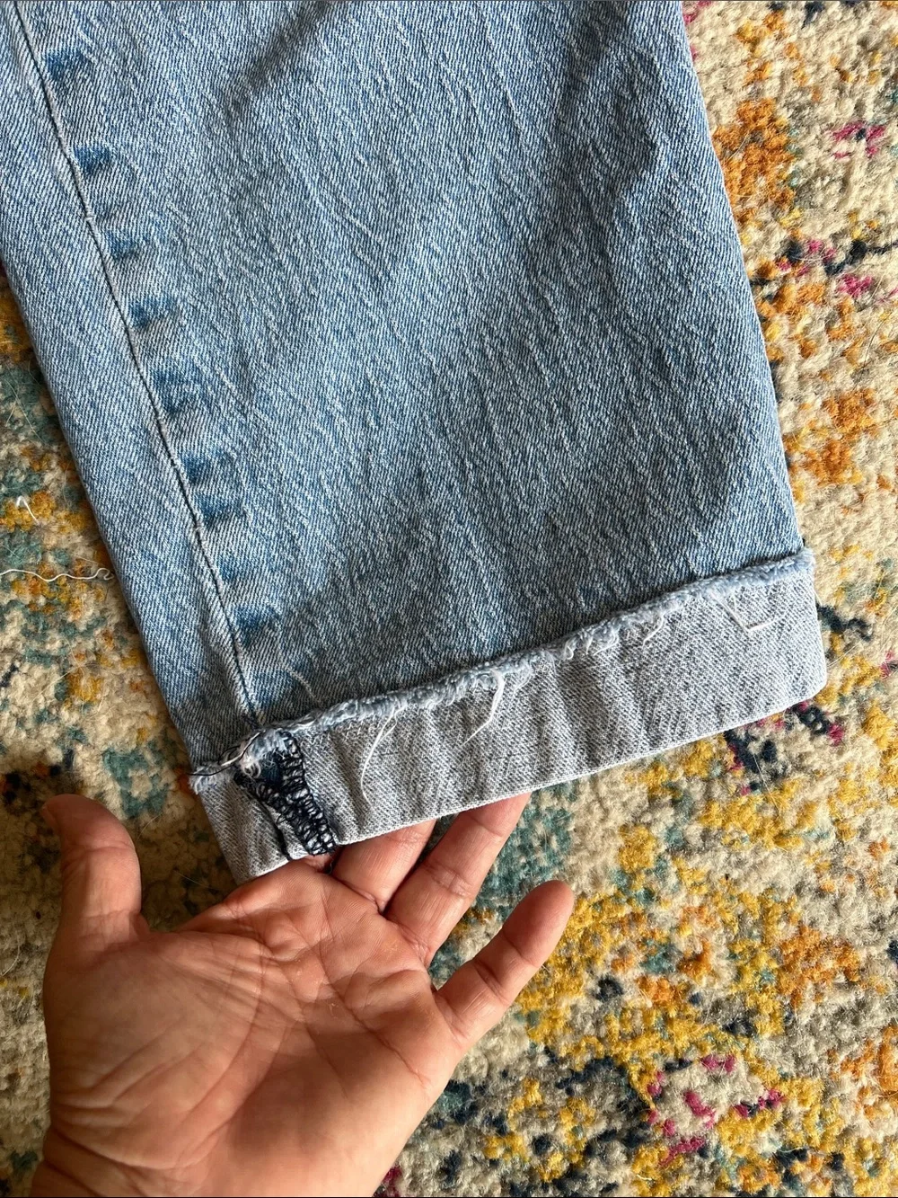 Levi’s 501’s, cuffed hem